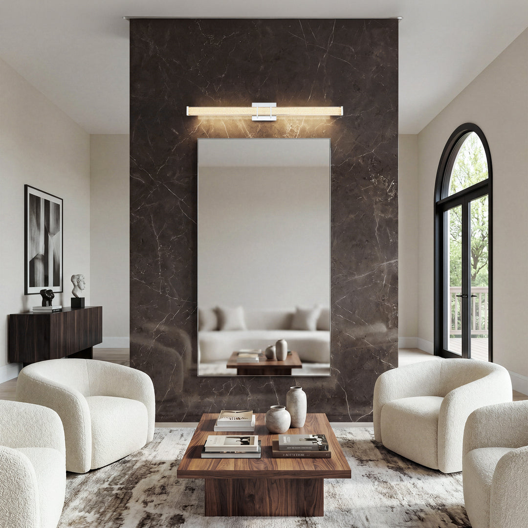 36 Inch Led Wall Sconce In Chrome - View 2 - Joshua Marshal