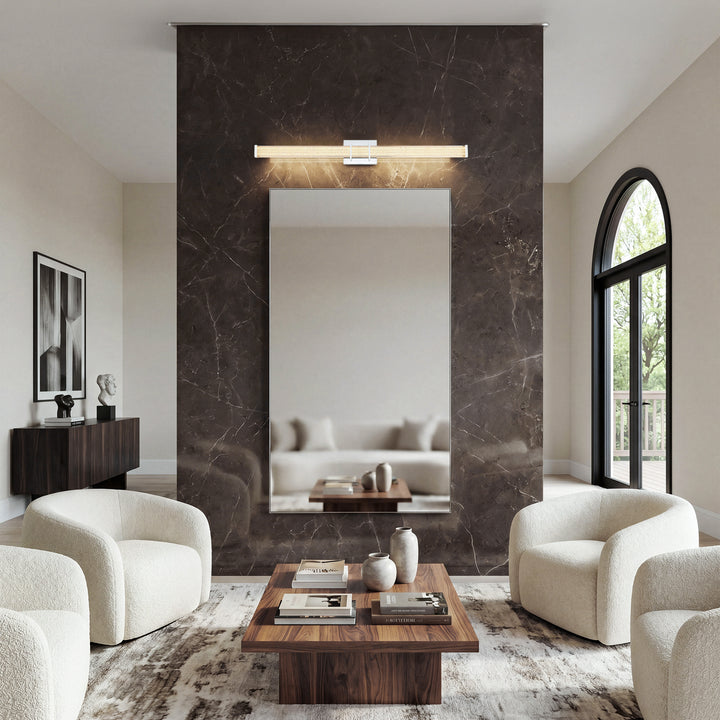 36 Inch Led Wall Sconce In Chrome - View 2 - Joshua Marshal
