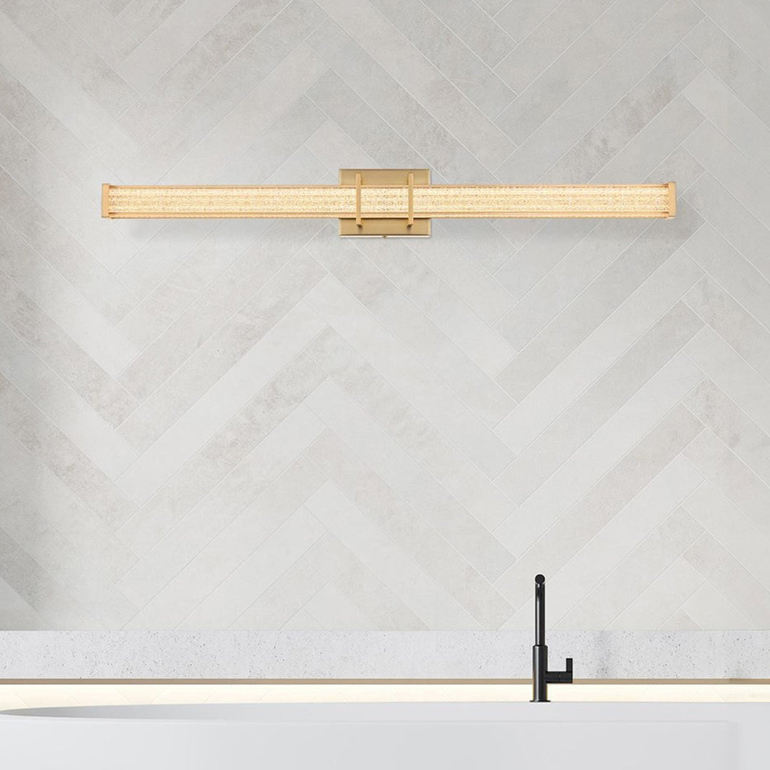 36 Inch Led Wall Sconce In Satin Gold Satin Gold Finish - LIGHTING by Joshua Marshal