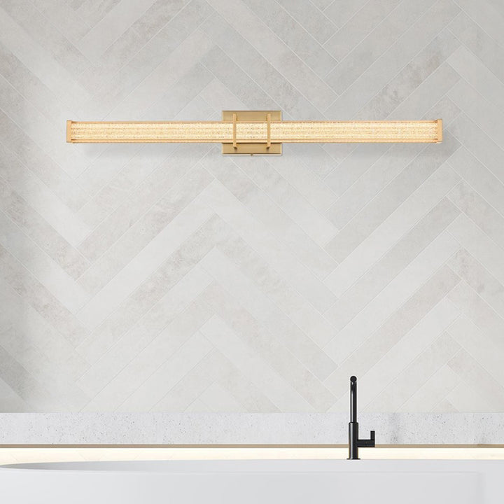 36 Inch Led Wall Sconce In Satin Gold Satin Gold Finish - LIGHTING by Joshua Marshal