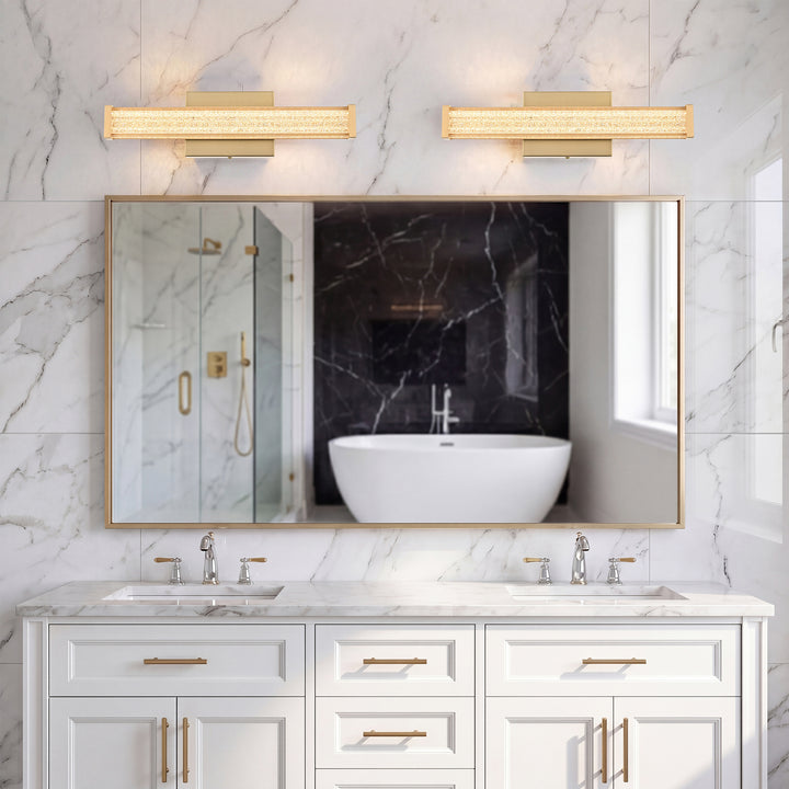 16 Inch Led Wall Sconce In Satin Gold - View 2 - Joshua Marshal