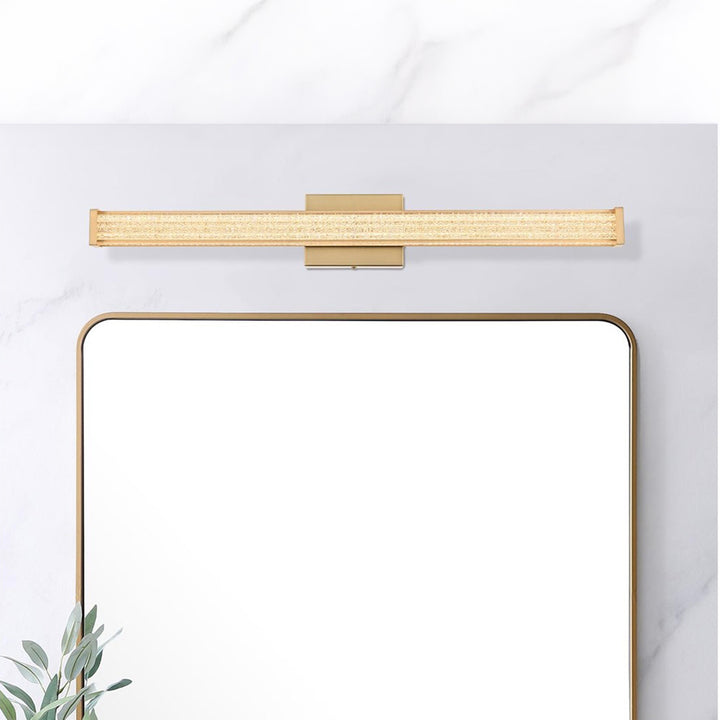 31 Inch Led Wall Sconce In Satin Gold Satin Gold Finish - LIGHTING by Joshua Marshal