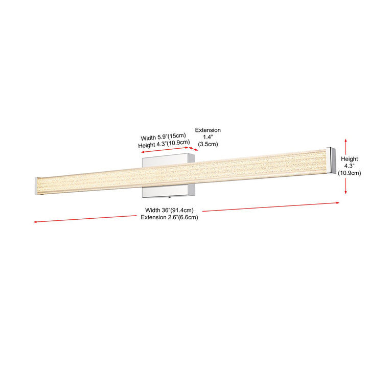 36 Inch Led Wall Sconce In Chrome - View 6 - Joshua Marshal