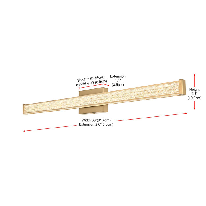 36 Inch Led Wall Sconce In Satin Gold - View 6 - Joshua Marshal