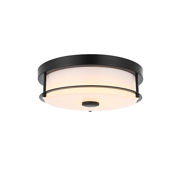 12 Inch Led Flush Mount In Black - View 3 - Joshua Marshal