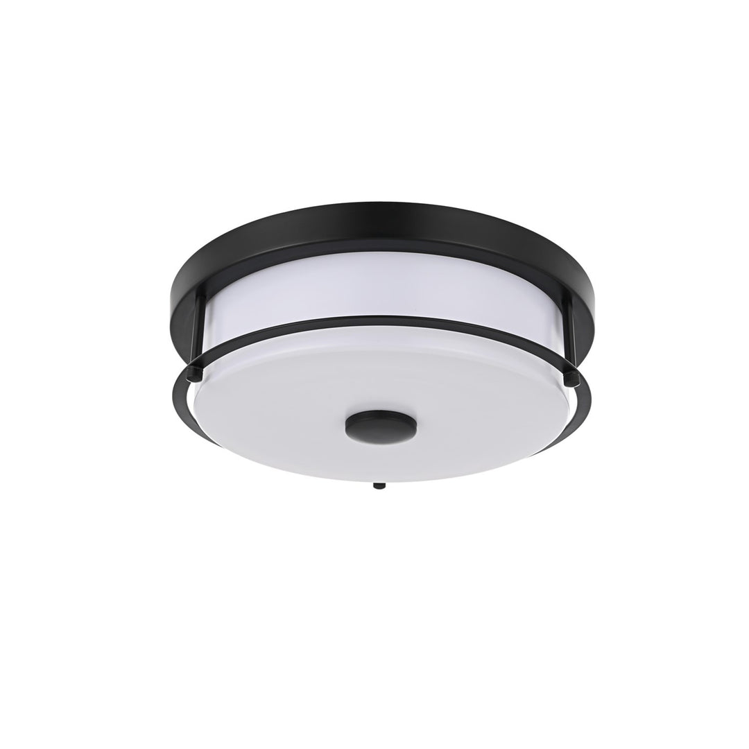 12 Inch Led Flush Mount In Black - View 4 - Joshua Marshal