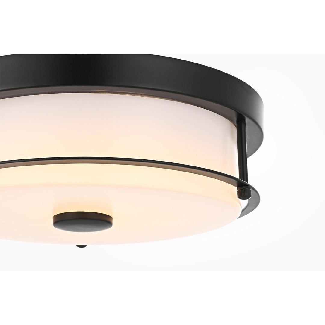 12 Inch Led Flush Mount In Black - View 5 - Joshua Marshal