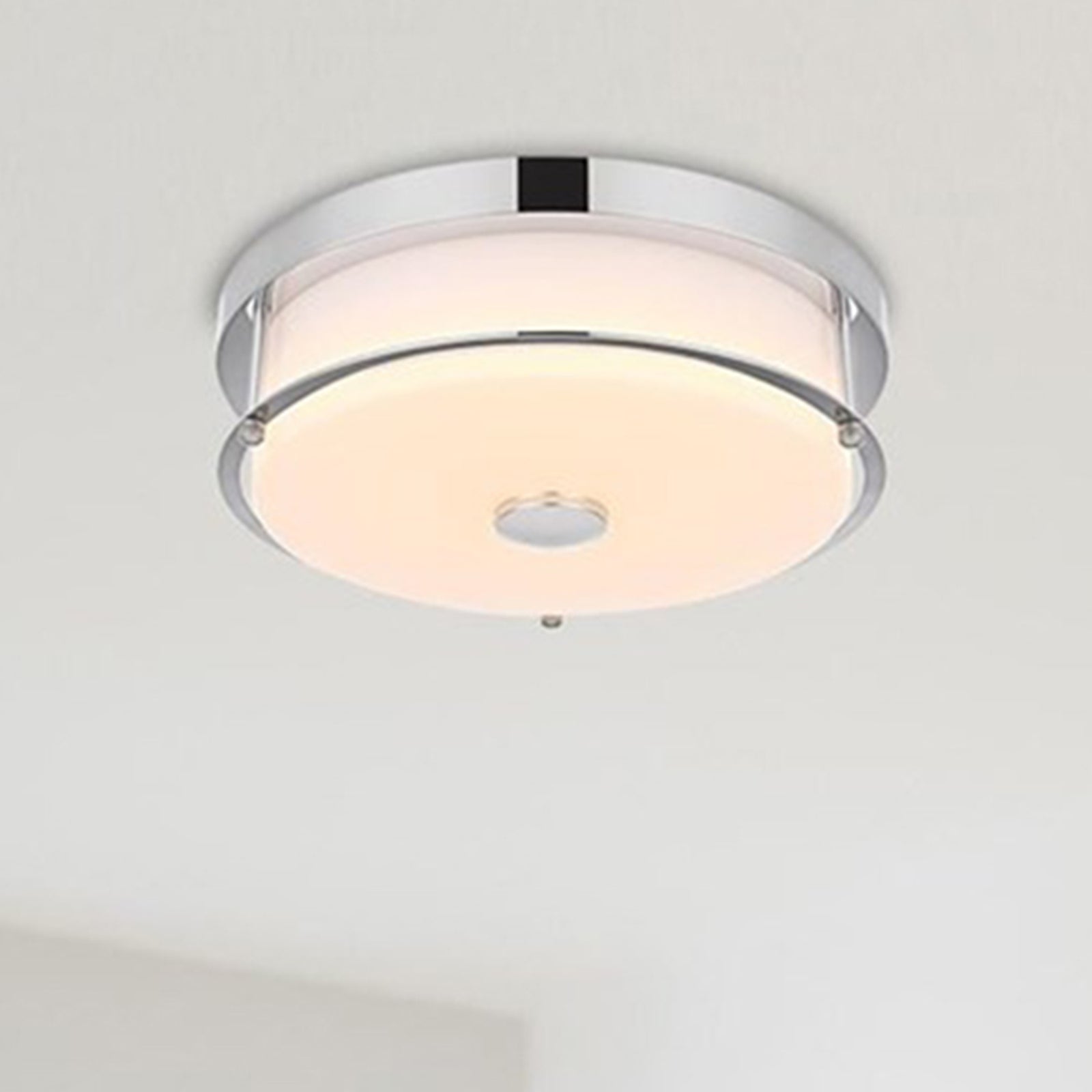 12 Inch Led Flush Mount In Chrome Chrome Finish - LIGHTING by Joshua Marshal