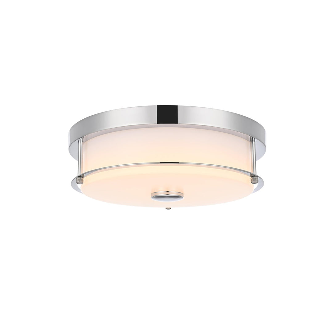 12 Inch Led Flush Mount In Chrome - View 3 - Joshua Marshal