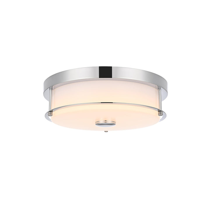 12 Inch Led Flush Mount In Chrome - View 3 - Joshua Marshal