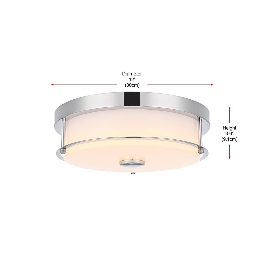 12 Inch Led Flush Mount In Chrome - View 6 - Joshua Marshal