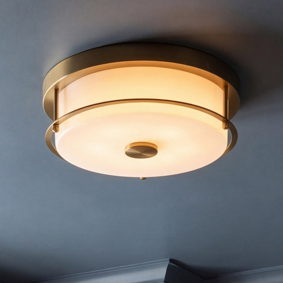 12 Inch Led Flush Mount In Satin Gold Satin Gold Finish - LIGHTING by Joshua Marshal