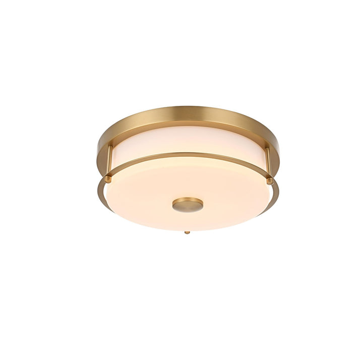 12 Inch Led Flush Mount In Satin Gold - View 3 - Joshua Marshal
