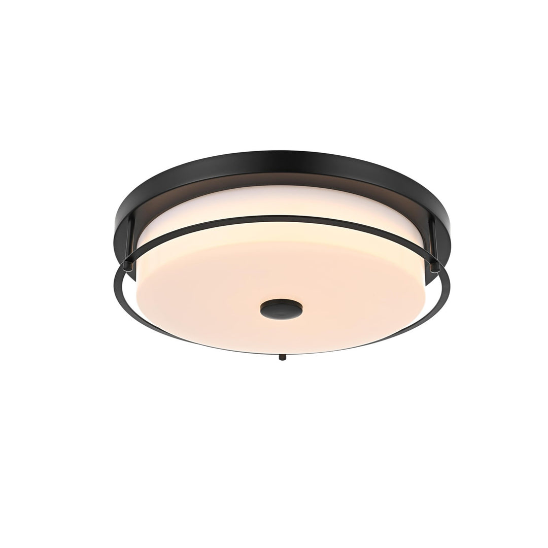 16 Inch Led Flush Mount In Black - View 3 - Joshua Marshal