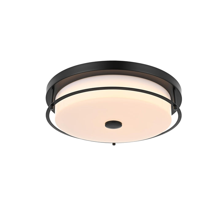 16 Inch Led Flush Mount In Black - View 3 - Joshua Marshal