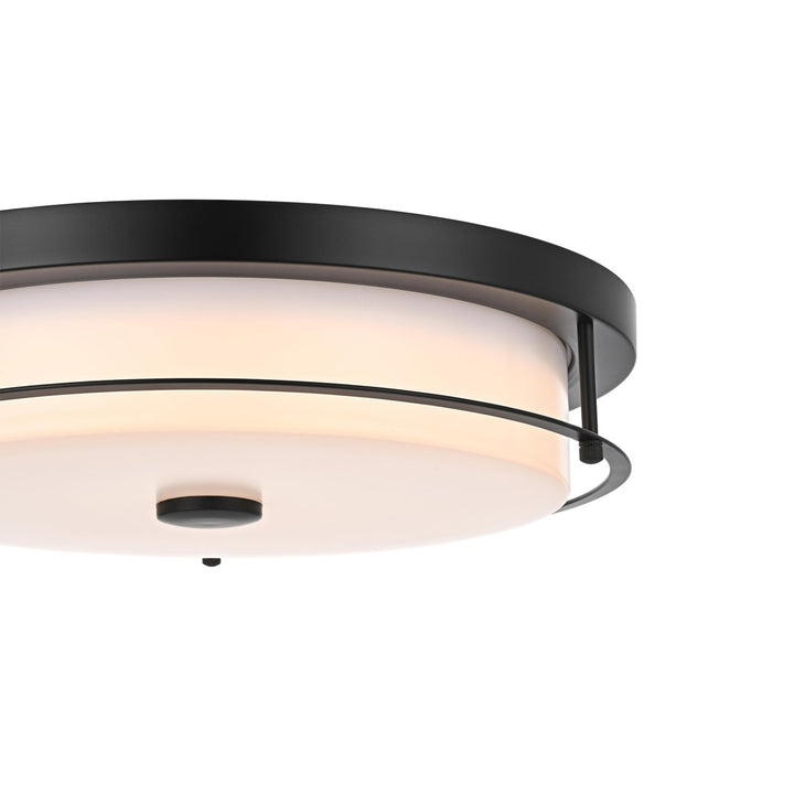 16 Inch Led Flush Mount In Black - View 5 - Joshua Marshal