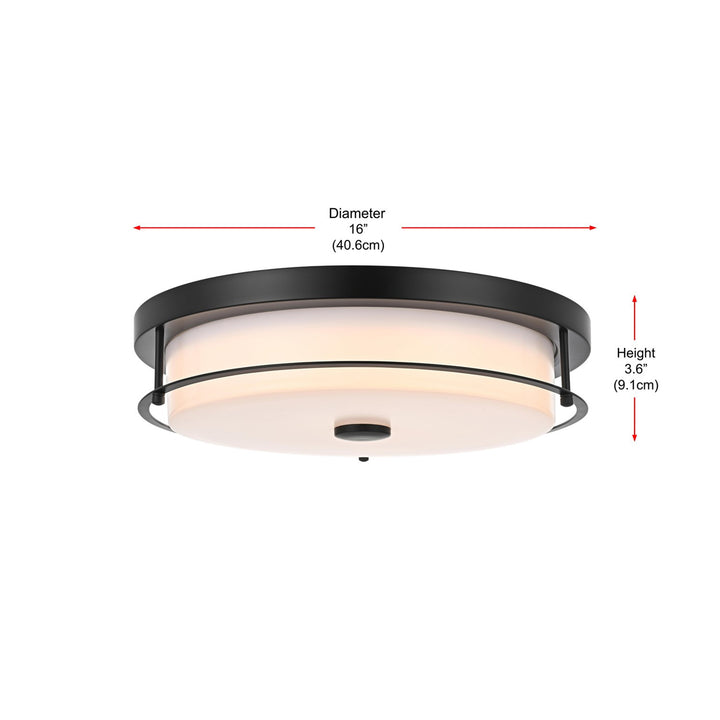 16 Inch Led Flush Mount In Black - View 6 - Joshua Marshal