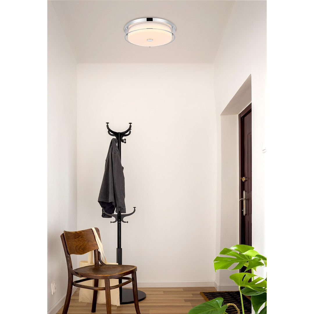 16 Inch Led Flush Mount In Chrome - View 2 - Joshua Marshal