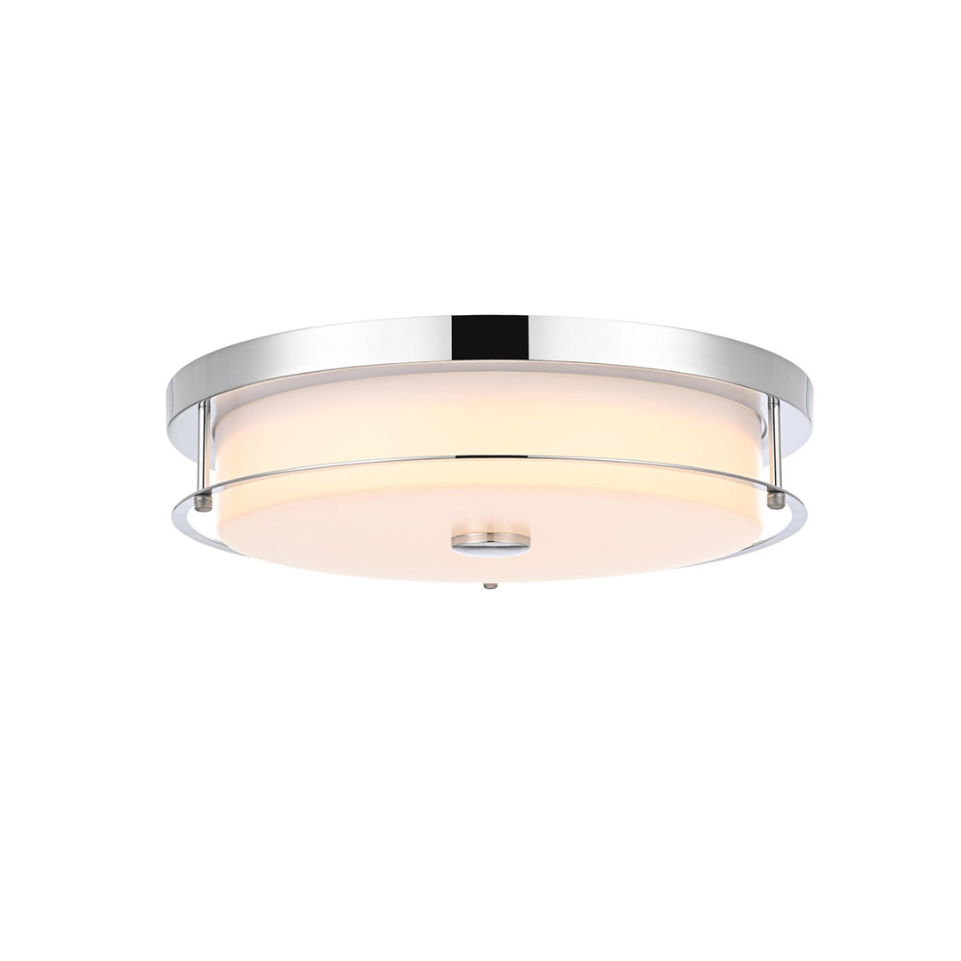 16 Inch Led Flush Mount In Chrome - View 3 - Joshua Marshal