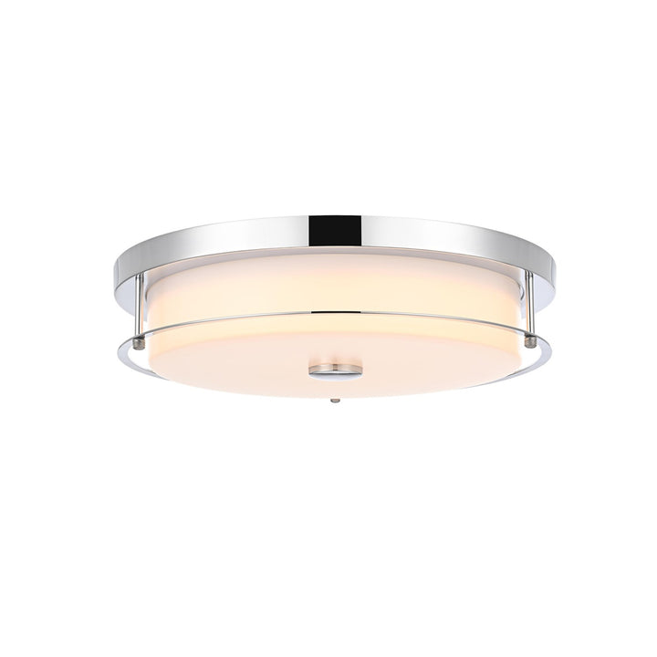 16 Inch Led Flush Mount In Chrome - View 3 - Joshua Marshal