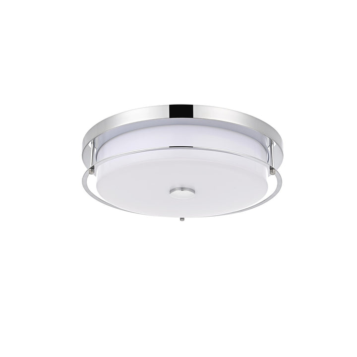16 Inch Led Flush Mount In Chrome - View 4 - Joshua Marshal