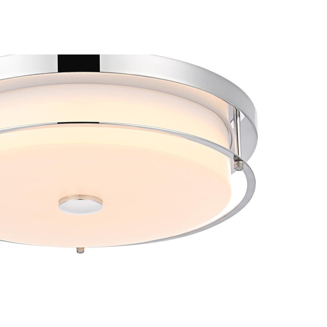 16 Inch Led Flush Mount In Chrome - View 5 - Joshua Marshal