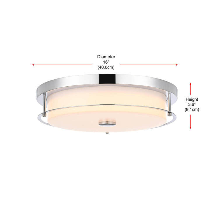 16 Inch Led Flush Mount In Chrome - View 6 - Joshua Marshal