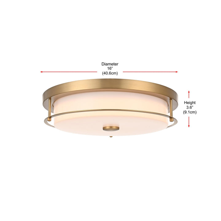 16 Inch Led Flush Mount In Satin Gold - View 6 - Joshua Marshal