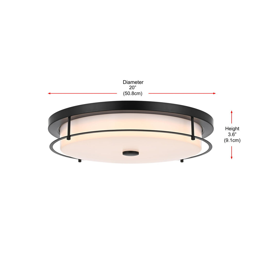 20 Inch Led Flush Mount In Black - View 6 - Joshua Marshal