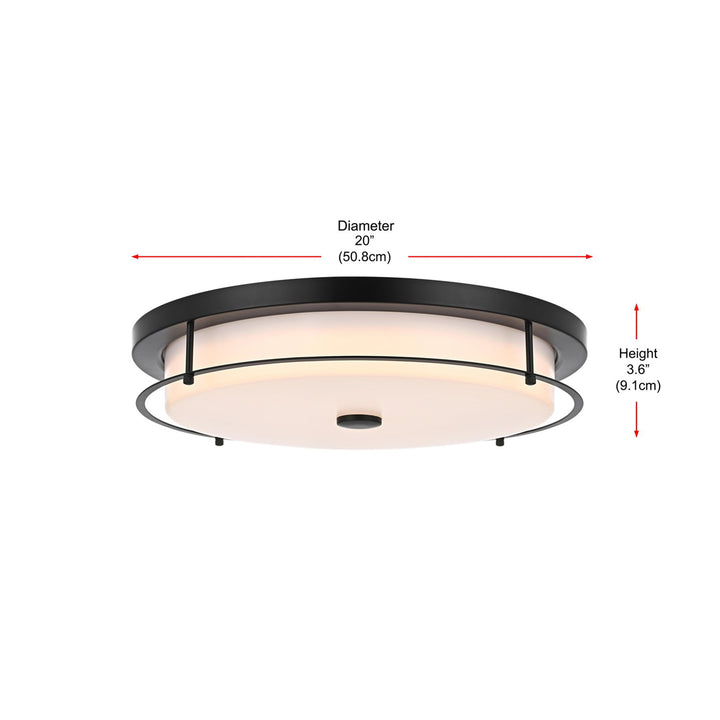 20 Inch Led Flush Mount In Black - View 6 - Joshua Marshal