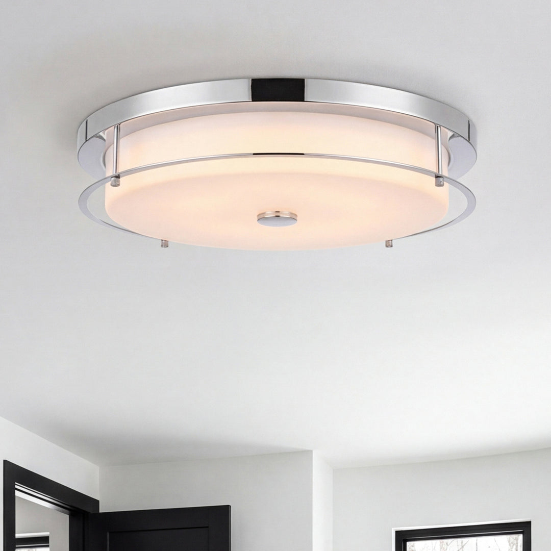 20 Inch Led Flush Mount In Chrome Chrome Finish - LIGHTING by Joshua Marshal