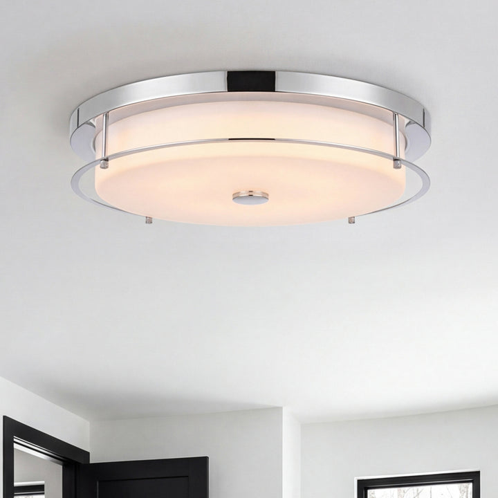 20 Inch Led Flush Mount In Chrome Chrome Finish - LIGHTING by Joshua Marshal