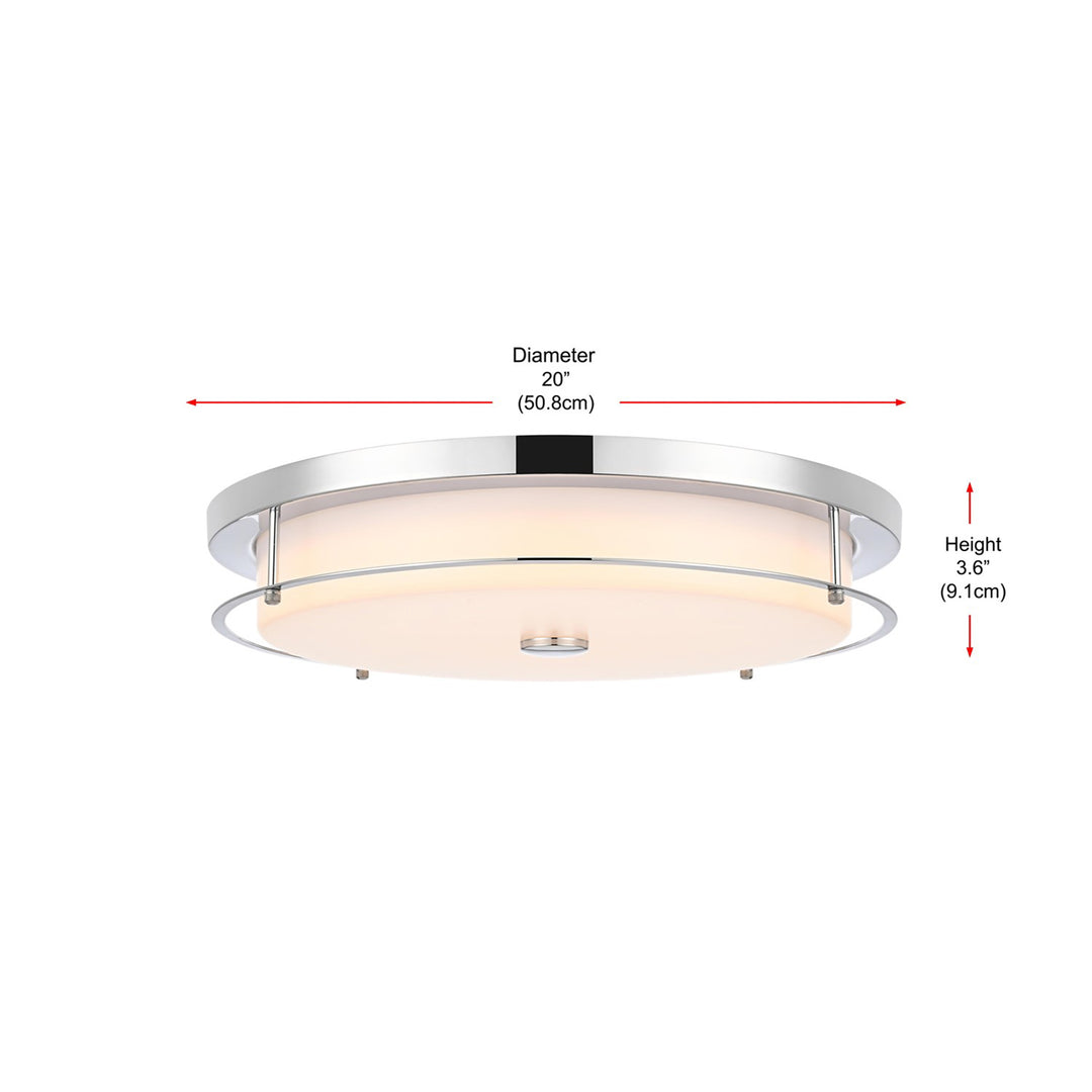 20 Inch Led Flush Mount In Chrome - View 6 - Joshua Marshal