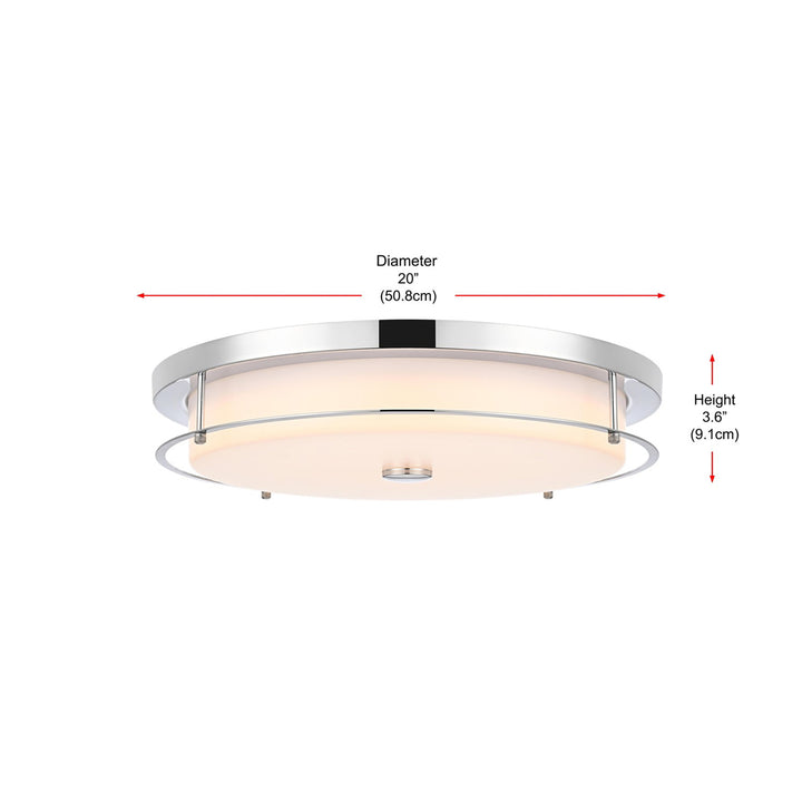 20 Inch Led Flush Mount In Chrome - View 6 - Joshua Marshal