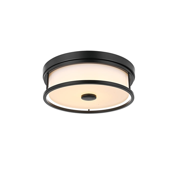 12 Inch Led Flush Mount In Black - View 3 - Joshua Marshal