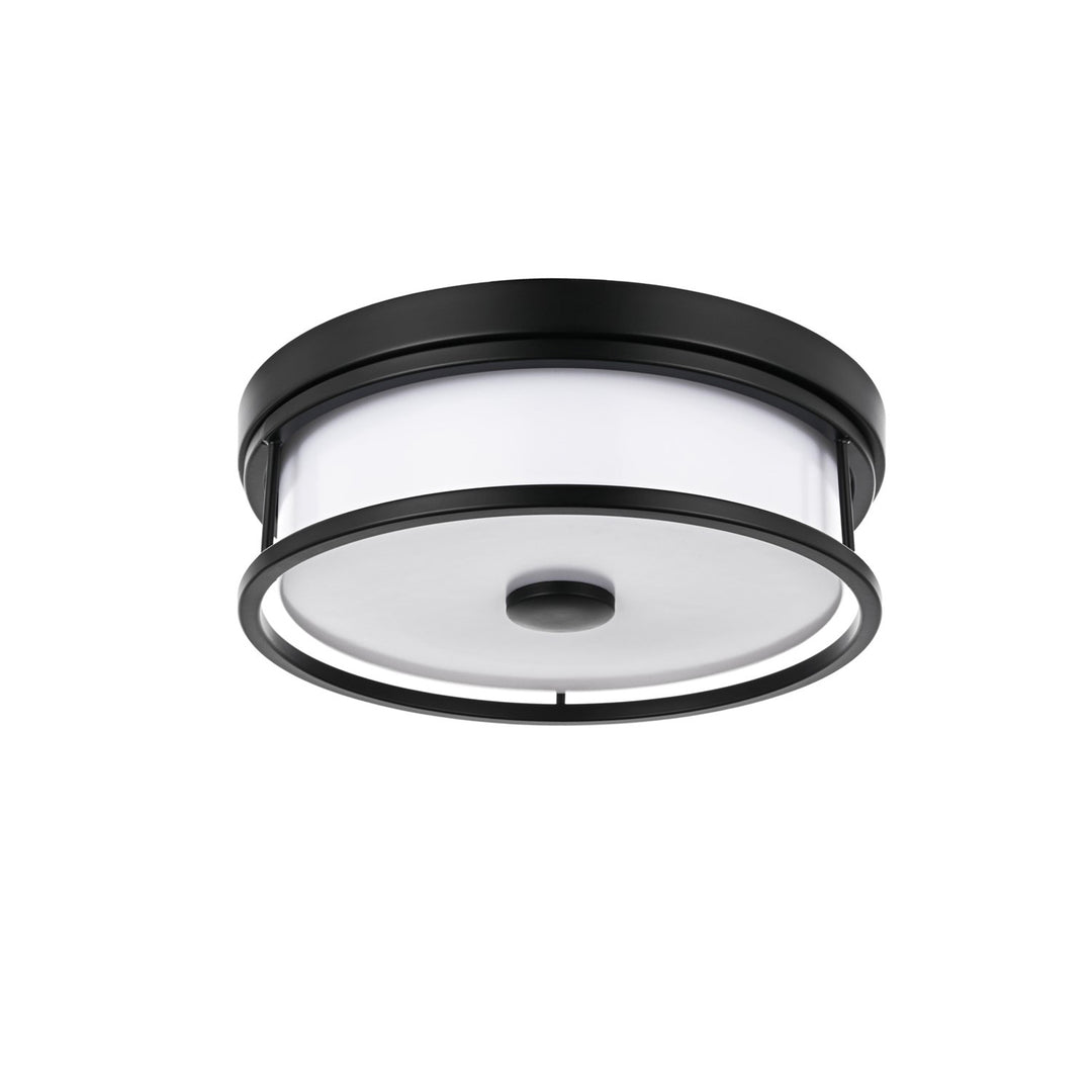 12 Inch Led Flush Mount In Black - View 4 - Joshua Marshal