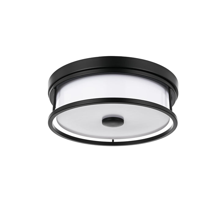 12 Inch Led Flush Mount In Black - View 4 - Joshua Marshal