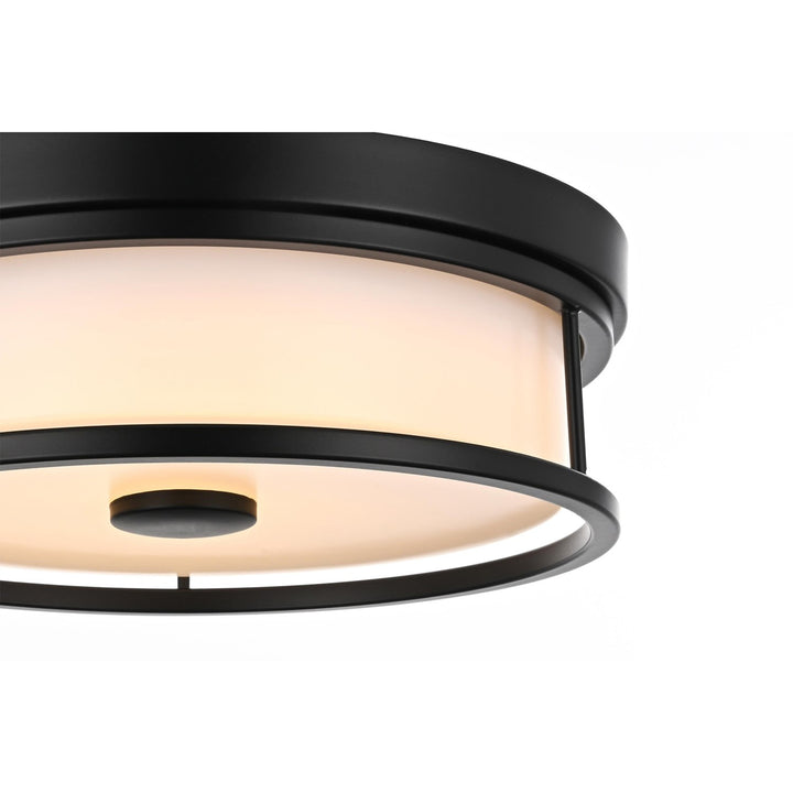 12 Inch Led Flush Mount In Black - View 5 - Joshua Marshal