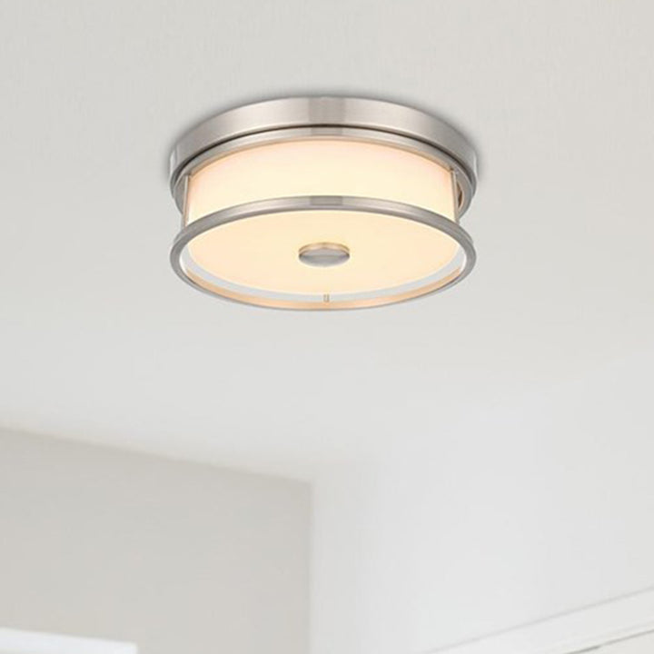 12 Inch Led Flush Mount In Polished Nickel Polished Nickel Finish - LIGHTING by Joshua Marshal