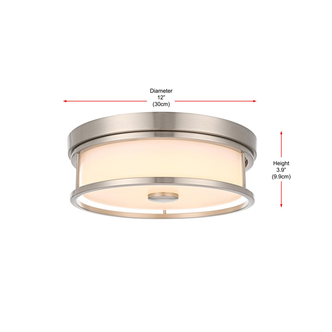 12 Inch Led Flush Mount In Polished Nickel - View 6 - Joshua Marshal