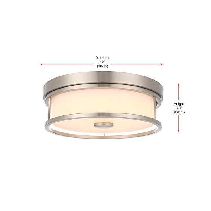 12 Inch Led Flush Mount In Polished Nickel - View 6 - Joshua Marshal