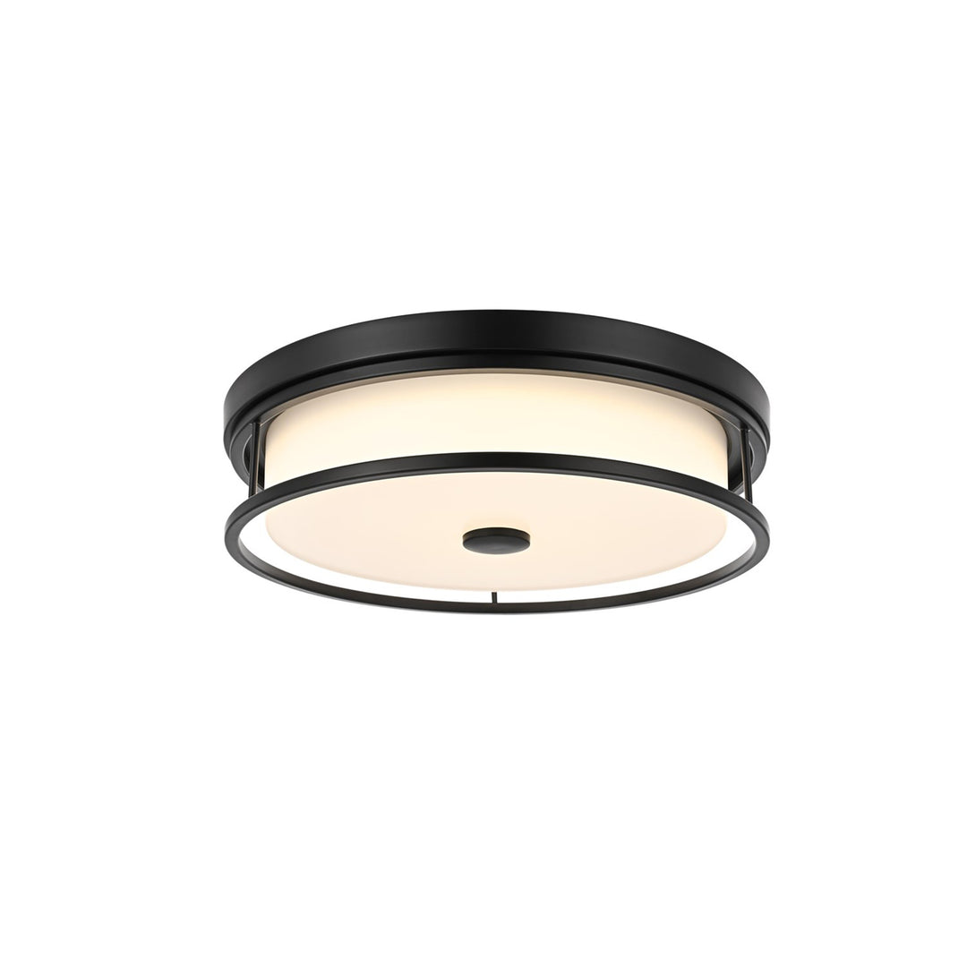 16 Inch Led Flush Mount In Black - View 3 - Joshua Marshal