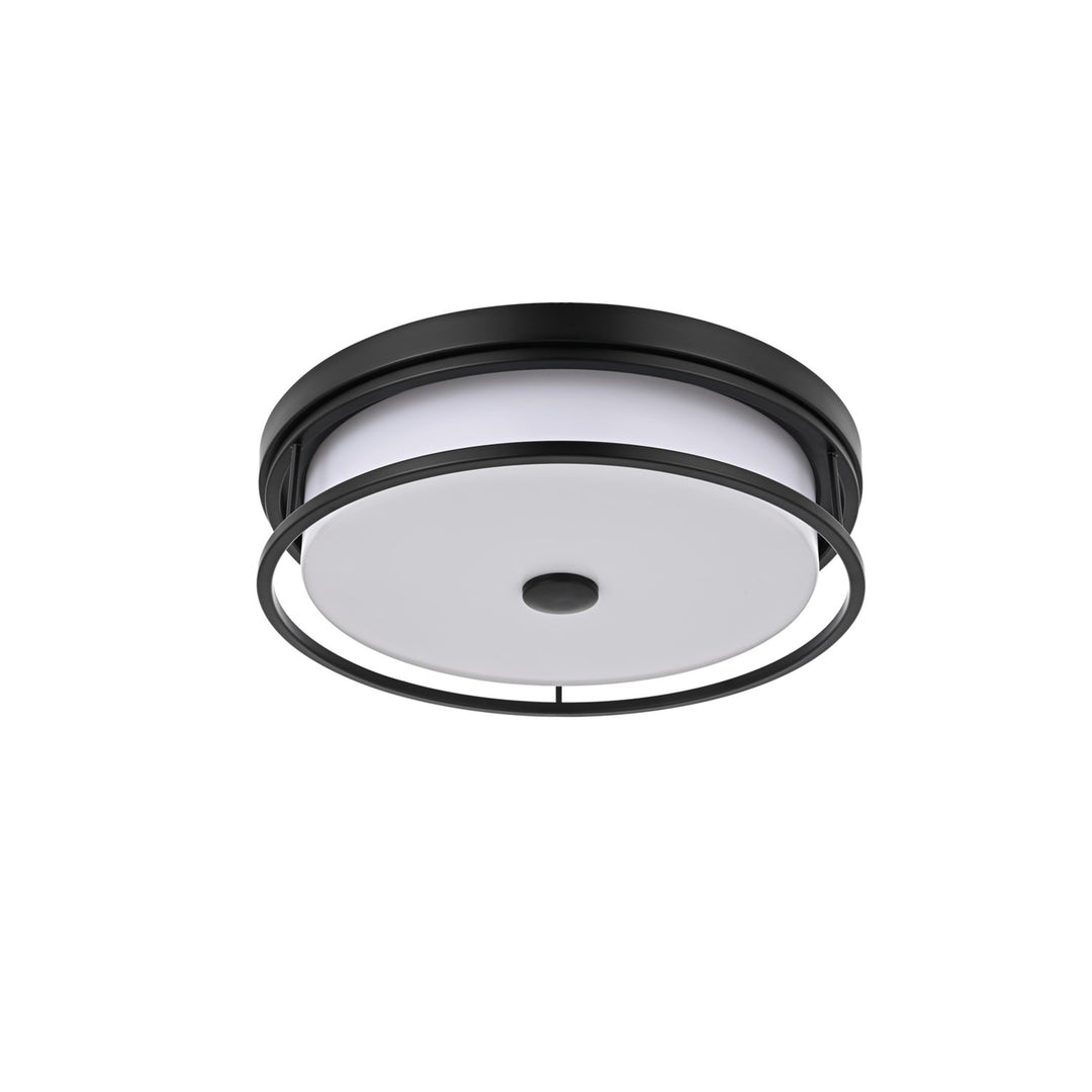 16 Inch Led Flush Mount In Black - View 4 - Joshua Marshal