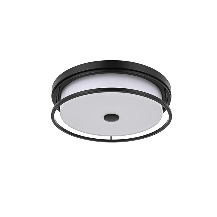16 Inch Led Flush Mount In Black - View 4 - Joshua Marshal