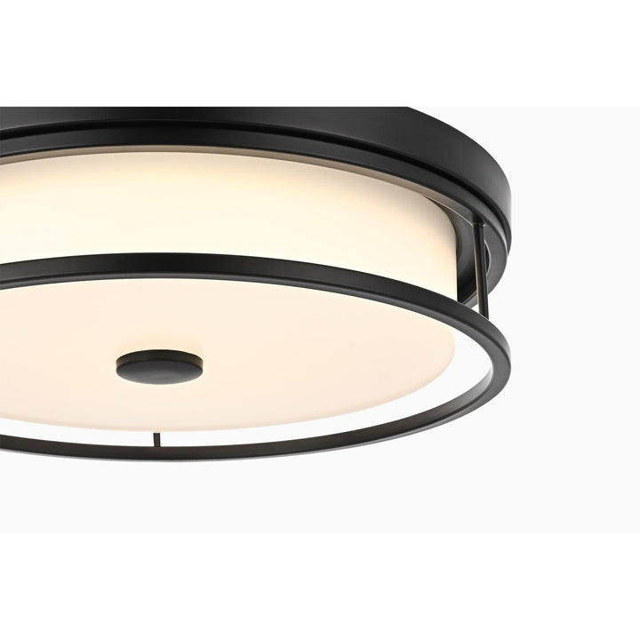 16 Inch Led Flush Mount In Black - View 5 - Joshua Marshal