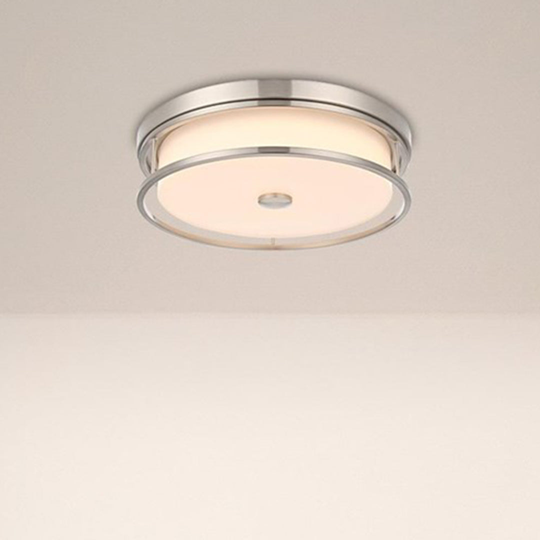 16 Inch Led Flush Mount In Polished Nickel Polished Nickel Finish - LIGHTING by Joshua Marshal