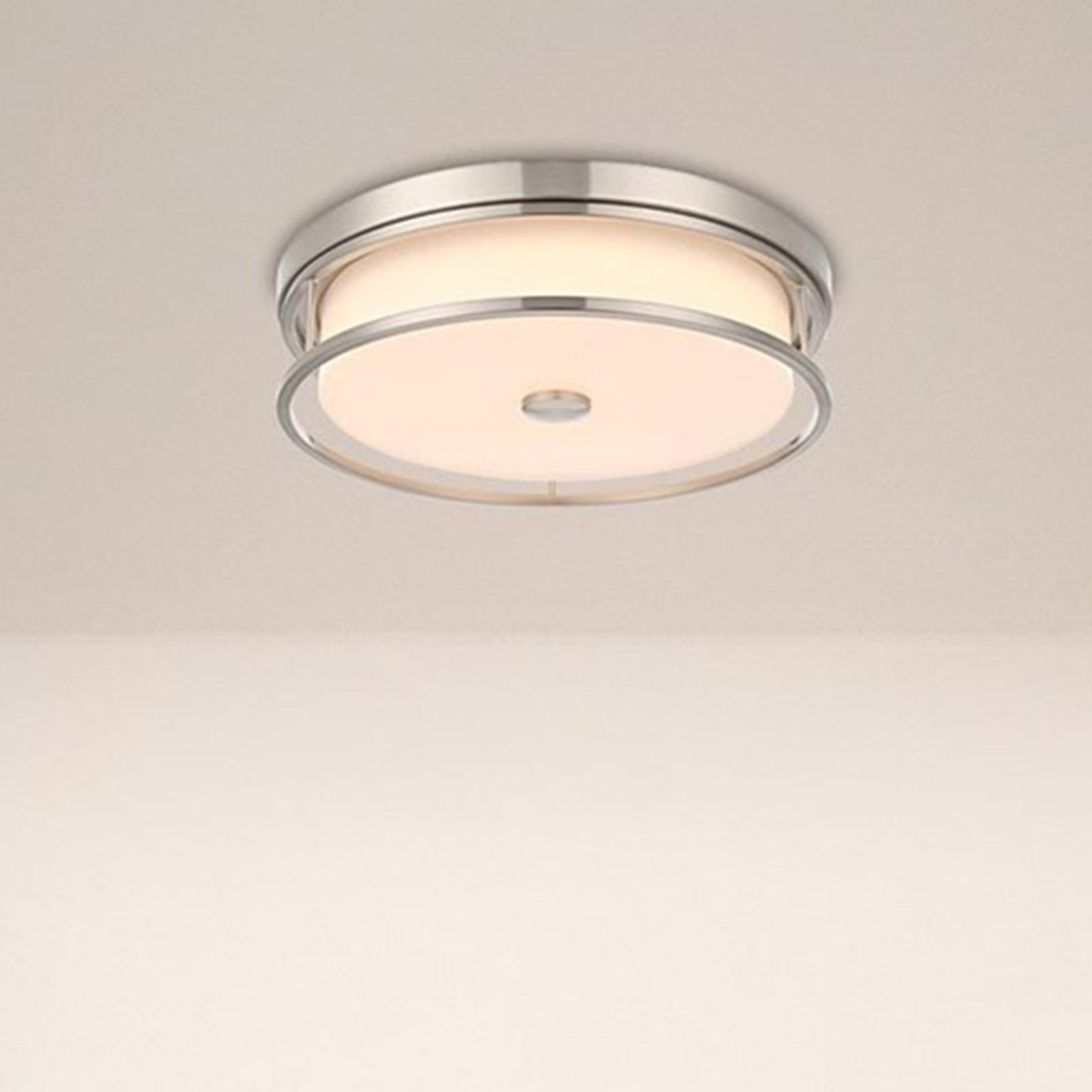 16 Inch Led Flush Mount In Polished Nickel Polished Nickel Finish - LIGHTING by Joshua Marshal