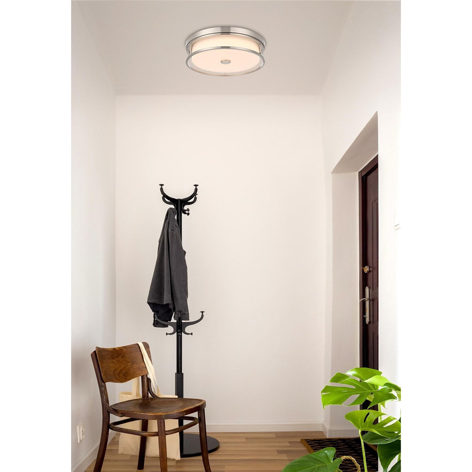 16 Inch Led Flush Mount In Polished Nickel - View 2 - Joshua Marshal