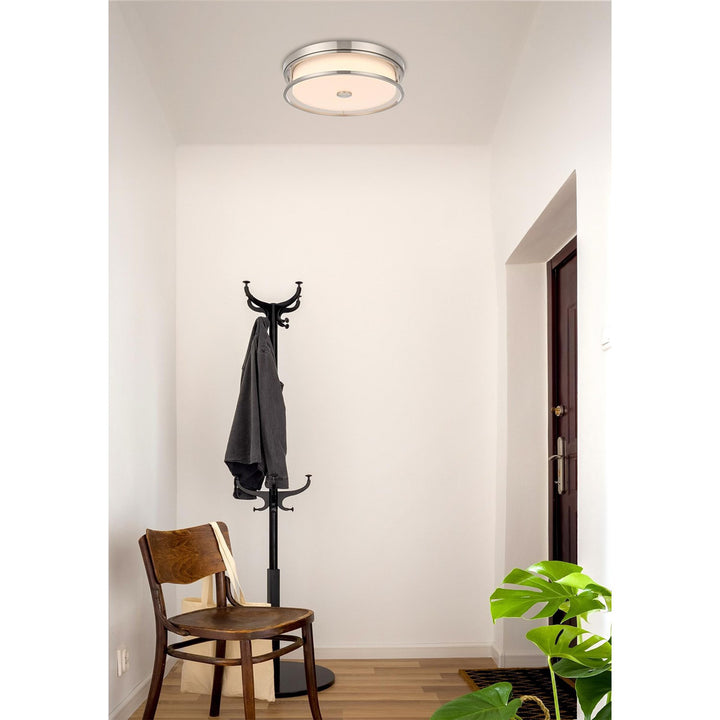 16 Inch Led Flush Mount In Polished Nickel - View 2 - Joshua Marshal