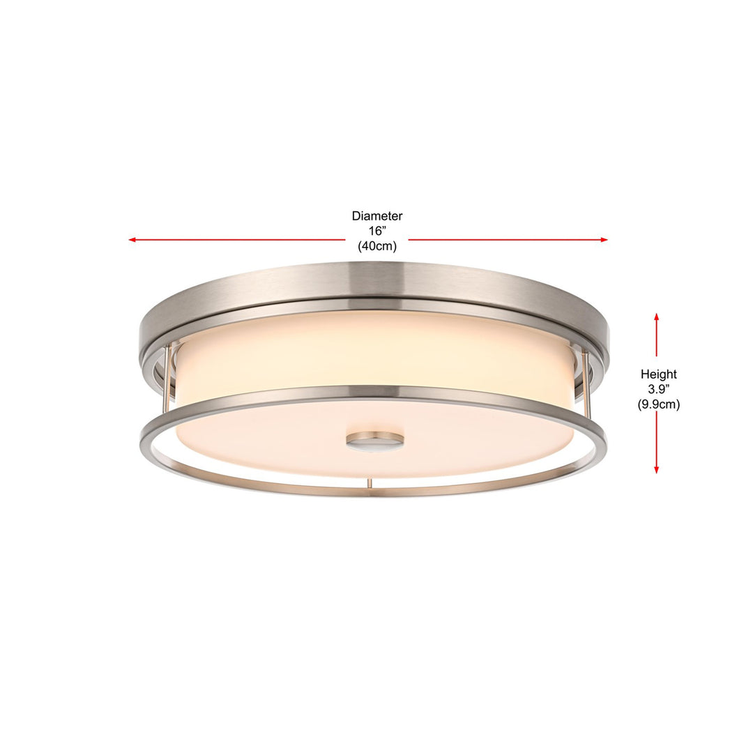 16 Inch Led Flush Mount In Polished Nickel - View 6 - Joshua Marshal